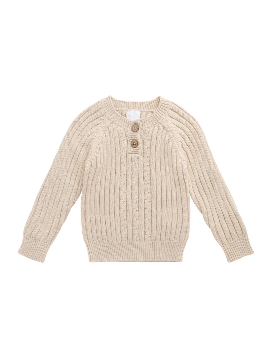 Jamie Kay Nathaniel Jumper Oatmeal Marle soft beige sweater cableknit toddler